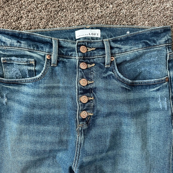 LOFT The Straight button up cuffed jeans 29/8 - Picture 2 of 4